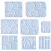 NONE Stampo in silicone con ciondolo geometrico per orecchini Stampo rotondo in resina epossidica per ornamenti artigianali in resina epossidica fai-da-te Portachiavi Collana Charms