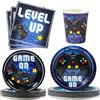 NONE Videogioco Decorazione di compleanno Set di stoviglie Piatti Tazze Tovaglioli Gioco su forniture per feste a tema Regalo per ragazzi Ragazze Giocatore per bambini
