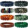 Bracciale con perline multisfaccettate 10x20mm Bracciale in pietra naturale, agata, cristallo di quarzo Bracciale semplice Regali di Natale di compleanno