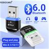 kebidumei Adattatore USB Bluetooth 6.0 Trasmettitore Ricevitore Bluetooth 6.0 Dongle Adattatore USB wireless per mouse Tastiera Altoparlante Musica