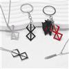 Potdemiel Gioco Berserk Behelit Distintivo Logo nero Segno Marchio di Sacrifizio Spada Portachiavi in lega Gioielli Ciondolo Puntelli Cosplay Accessori