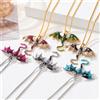 HUASIYI Goth Fly Dragon Collana con ciondolo Uomo Donna Punk Goth Gioielli Catena di serpenti Charms Girocollo Collare di moda Collares Regali