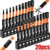 NONE 20/10PCS Chiave a brugola magnetica Punta da trapano Set di punte per cacciavite a testa esagonale a impatto lungo Set di punte per cacciavite a codolo esagonale Torx da 1/4 di pollice