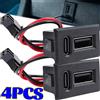 NONE Connettore Femmina USB Tipo C Doppio, Presa per Montaggio su Telaio, Adattatore di Ricarica a 2 Porte per Cruscotto Auto, Kit Ricambi Auto