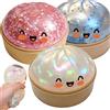 NONE Giocattolo Premium Squishy a Forma di Panino al Vapore, Pallina Antistress Lenta a Lasciare Riposare, con Glitter, Elastica, Giocattolo Fidget per Decompressione, Regalo da Scrivania e da Viaggio