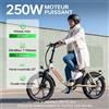 NONE Bicicletta elettrica pieghevole Maxtron Mule con motore da 250W, batteria rimovibile da 48V20Ah, supporto a 7 velocità, pneumatici larghi 20*3 pollici.