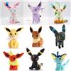 DUODUOBAO Adorabili Peluche della Famiglia Eevee, Giocattoli Kawaii Pokemon Sylveon Umbreon Espeon Leafeon Glaceon Jolteon, Bambole Cartoon, Regali