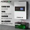Powgrow Inverter Solare Ibrido POWGROW 12KW 6.5KW 3.6KW 48V/24V 230Vac con Regolatore di Carica Solare MPPT Integrato, Inverter a Onda Pura On e Off Grid con Supporto WIFI e BMS