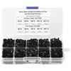 FTVOGUE 720pcs testa esagonale, Viti cilindrici a esagono incassato resistente alla ruggine M3 * 4/6/8/10/12 bulloni a testa piatta in acciaio alleato nero da avvitare dadi assortiti kit