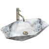 Rea Lavabo da Appoggio VEGAS GRANIT Lavandino bagno 570 x 370 x 120 mm in Ceramica (Grigio, imitazione pietra)