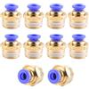 ANGEEK set da 10 pezzi, 6 mm - 3/8 PT filettatura maschio raccordi pneumatici a, adatti per il collegamento rapido di tubi flessibili, accessori compressori d'aria