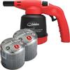 SOLEILUX Lampada Saldatore Per Saldare Con accensione Piezo Cannello Accendi Fuoco + 2 Bombole Gas Butano
