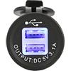 Meijeegu presa USB a 2 porte, installazione per auto, camper, barca, moto, presa USB 5 V, 3,1 A; adattatore del caricabatterie 12 V/24 V; per utilizzare il telefono cellulare come navigatore GPS