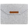 AfitLulu 11/13/15 pollici in feltro per computer portatile con più scomparti, custodia protettiva per MacBook ultra sottile per tablet (grigio, 15 pollici)