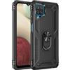 Max Power Digital Cover per Samsung Galaxy A12/M12 con Girevole Anello 360 Gradi Custodia Magnetica Antiurto Rigida Resistente Protettiva Case Bumper Ring (Samsung Galaxy A12/M12, Nero)