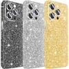 Kucheed 3 Pezzi Pellicola Protettiva Scintillante per iPhone, Adesivo con Bordi a Copertura Totale Glitterata, Protezione Posteriore Precisa/Decorazioni Scintillanti Telefono per iPhone 11