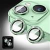 Kucheed Proteggi Obiettivo Fotocamera Glitterato Compatibile con iPhone 12/12 Mini, Copertura Fotocamera in Vetro Temperato, Allineamento Automatico dei Singoli Anelli Metallici (Verde)
