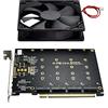 Cablecc Scheda Raid 4X NVME M.2 AHCI a PCI-E Express 3.0 Gen3 X16 con ventola VROC Raid0 Hyper Adapter Cablecc SATA 7P maschio - Adattatore di estensione ESATA Femmina