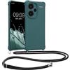 kwmobile Custodia Compatibile con Xiaomi Redmi Note 13 Pro+ 5G / Redmi Note 13 Pro Plus 5G Cover - Back Case in Silicone TPU - Protezione Smartphone con Cordino - petrolio