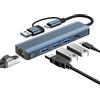Loydia Adattatore di Rete USB 3.0 Tipo C a Gigabit Ethernet RJ45 LAN, 5 in 1 usbc rj45 adattatore Internet Ethernet con 3x USB 3.0, hub usb 3.0 LAN Network Adapter per Win 11/10/ 8, Mac OS, Linux
