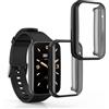 kwmobile Set 2x Custodia Smartwatch Compatibile con Xiaomi Mi Band 7 Pro Cover - Case Silicone Protezione Orologio Fitness nero/nero
