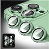 Kucheed Proteggi Obiettivo Fotocamera Glitterato Compatibile con iPhone 15 Pro/15 Pro Max, Adesivi per Copertura Fotocamera in Vetro Temperato, Allineamento Automatico dei Singoli Anelli Metallici
