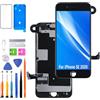 HLYGZX Display per iPhone SE 2020 / SE 2nd LCD Schermo di Ricambio FHD Touchscreen Digitizer con Cornice, Kit di Montaggio con Auricolari, Fotocamera Frontale, Sensore di Prossimità, Adesivo