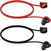 kwmobile 2x Laccetto Portauricolari Compatibile con Samsung Galaxy Buds/Buds Plus - Cordino Portacuffie In-Ear - Laccio Ferma Cuffiette nero/rosso