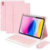 Bueuwe Custodia con Tastiera per iPad A16, 11ª Generazione 2025 / 10ª Generazione 2022 (11/10,9 Pollici), Tastiera Bluetooth Wireless Staccabile con Supporto per Apple Pencil,Mouse Bluetooth,Rosa