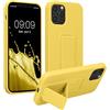 kwmobile 1x Custodia Compatibile con Apple iPhone 12 / iPhone 12 Pro - Cover Supporto Dita - Back Case per Smartphone - Protezione Gommata giallo radiante