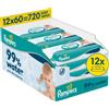 Pampers 99% Water Baby Wipes 12x60 pz