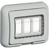bticino idrobox matix coperchio ip55 3 posti moduli grigia placca stagna portafrutto bticino 25603