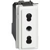 bticino living now presa bipasso 2p + t 10a 16a 250vac colore bianco bticino kw4180