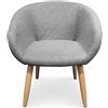 Menzzo Sedia/Poltrona Stile scandinavo Frost Grigio