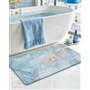 DEXI Tappetino da bagno ultra sottile, antiscivolo, per pavimento doccia, assorbente, ad asciugatura rapida, a basso profilo, 43 x 81 cm, blu