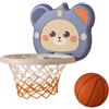 Hellery Mini canestro da Basket per Ragazzi e Ragazze, Giocattolo Pieghevole, Leggero, Robusto, con Ventosa Forte, per attività al Chiuso, Blu
