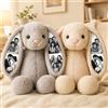 VEELU Peluche Coniglio Personalizzato con 4 Foto, Coniglio di Stoffa con Stampa Foto sulle Orecchie, Regalo Personalizzato per Famiglia, Coppia, Mamma e Papà, Compleanno, Matrimonio, Anniversario