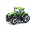 siku 1081, Trattore DEUTZ-FAHR TTV 7250 Agrotron, Verde e Nero, Cabina rimovibile, Ruote in gomma