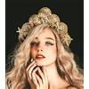 JeVenis copricapo corona aureola oro fascia da sirena fascia corona conchiglia costume da sirena donne halloween rinascimento