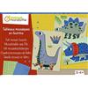 Avenue Mandarine KC091C- Quadri dinosauri da completare con il pannolenci con forme geometriche- Hobby creativi Bambini - 4 fogli Dinosauri + 6 fogli di stickers in pannolenci - Dai 3 anni