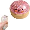 Eznaobo Dumpling Squishy Mystery con scatola per cottura a vapore, glitter dumpling Squishy, giocattolo antistress da spremere, palla sensoriale extra grande per alleviare lo stress, per bambini e adulti