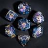 Cusdie Set di Dadi DND a Bordi Taglienti da 7 Pezzi con Design a Fiore di Loto in Elegante Scatola, Perfetto per Giochi di Ruolo da Tavolo RPG, Dungeons and Dragons