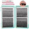 VEGCOO 640 pezzi ciglia finte singole 30-40-50-60D estensioni ciglia finte naturali curve, cluster lashes 8-16 mm, DIY estensione ciglia individuali per uso personale e domestico