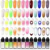 FAVAI Airbrush Gel Nail Polish - MIX F, 12 colori smalti gel aerografo, 12 x 15 ml per sgrassare le unghie, French Manicure, senza diluizione, senza TPO, Baby Boomer, decorazione unghie UV
