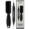 Striking Viking Beard Pencil Filler, nero medio - Set di matite da barba impermeabile, realistica e durevole con 1 penna stilografica e pennello, migliora i peli del viso