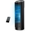PNTCK Ventilatore a torre con telecomando, ventilatore silenzioso da 33 cm con 4 modalità, 4 velocità, oscillante a 70°, timer da 12 ore, indicatore LED, funzionamento automatico, 24 dB silenzioso