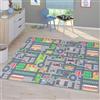 TT Home Tappeto Stanza Bambini Auto Bambini Strada Antiscivolo Moderno, Colore:Grigio 4, Dimensione:160x220 cm