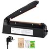 PORFOYO Sigillatrice a caldo, 200 mm, saldatrice a pellicola, sigillatrice per controllo della temperatura, sigillatrice a caldo, 3 mm di larghezza della guarnizione, saldatrice a travi, impulse Heat Bag