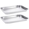 Ngbbby Teglia da forno in acciaio inossidabile resistente, 2 pezzi, 50, 8 x 35, 6 x 2, 5 cm, teglia da forno impilabile, facile da pulire, per pesce alla griglia, barbecue