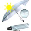 Knirps Ombrello tascabile Slim Duomatic con apertura automatica, Wave Grey - Silver Heatshield - Protezione UV e calore, 90 cm